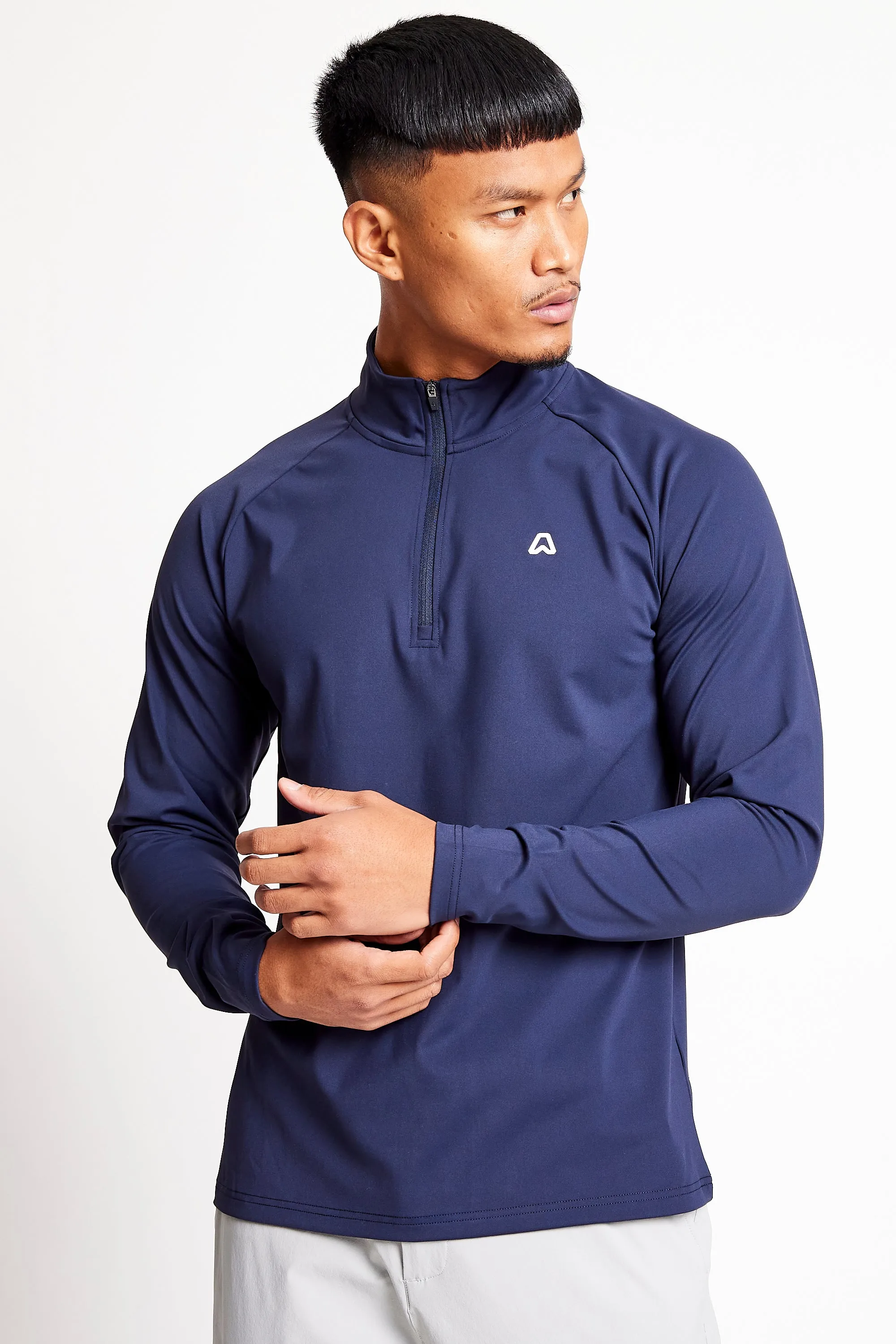 Slim Fit 1/4 Zip Top - Ace Navy