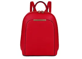 SMALL MULTI COMPARTMENT CROSS BODY BACKPACK WITH TOP HANDLE - RED