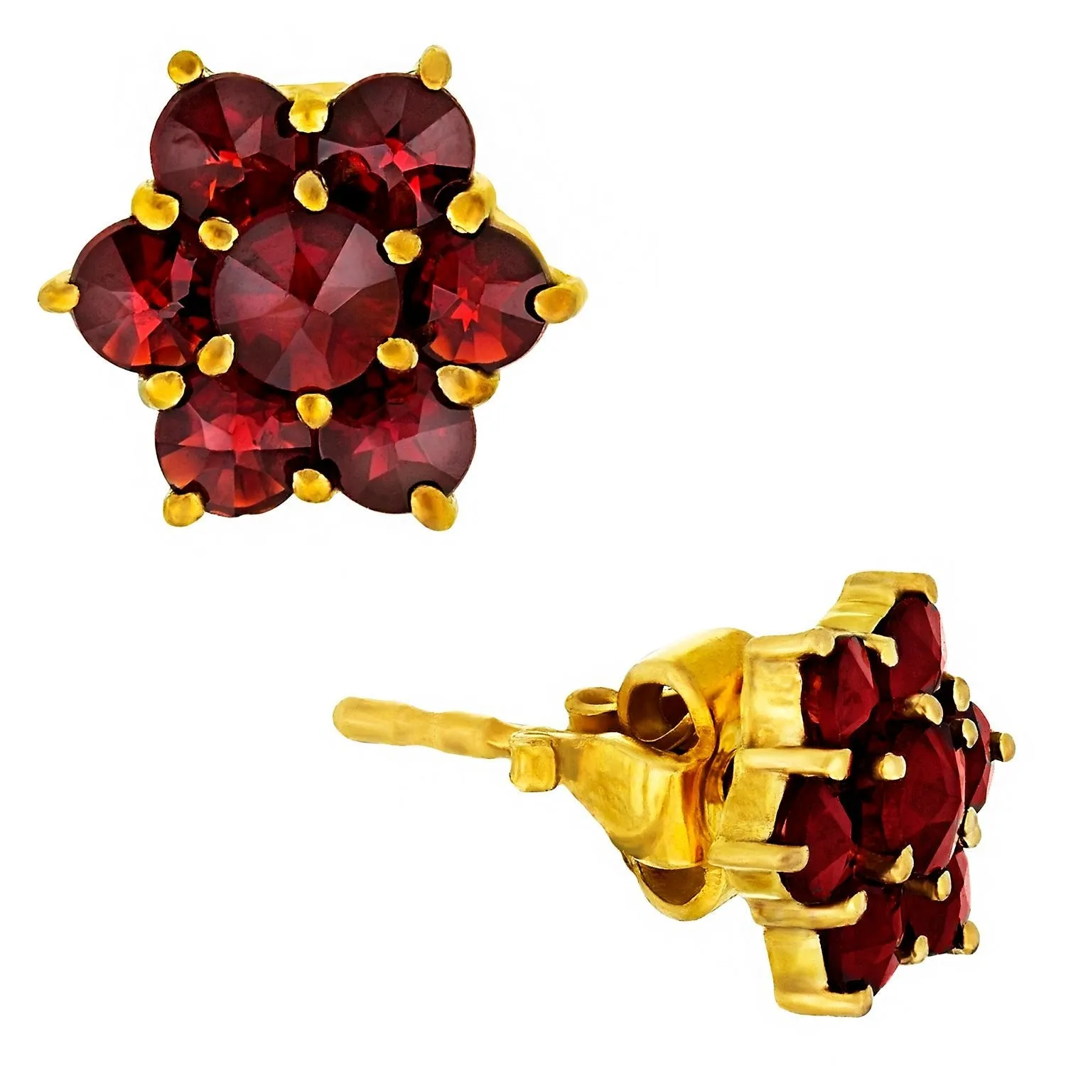 Star of David Garnet Studs