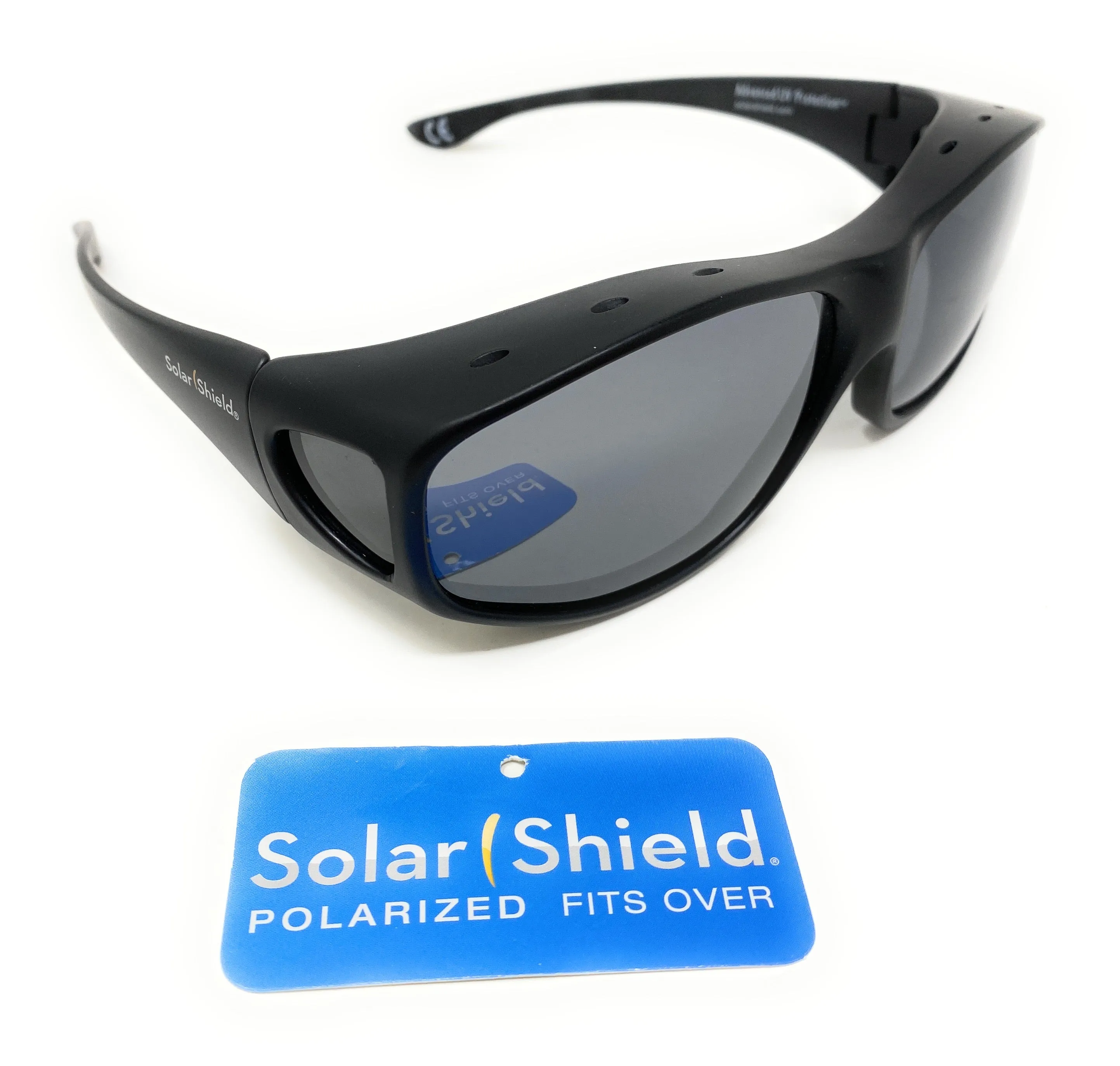 Sunglasses - Polarised Optical Covers for Over Spectacles - BLACK Wraparound Lenses 576