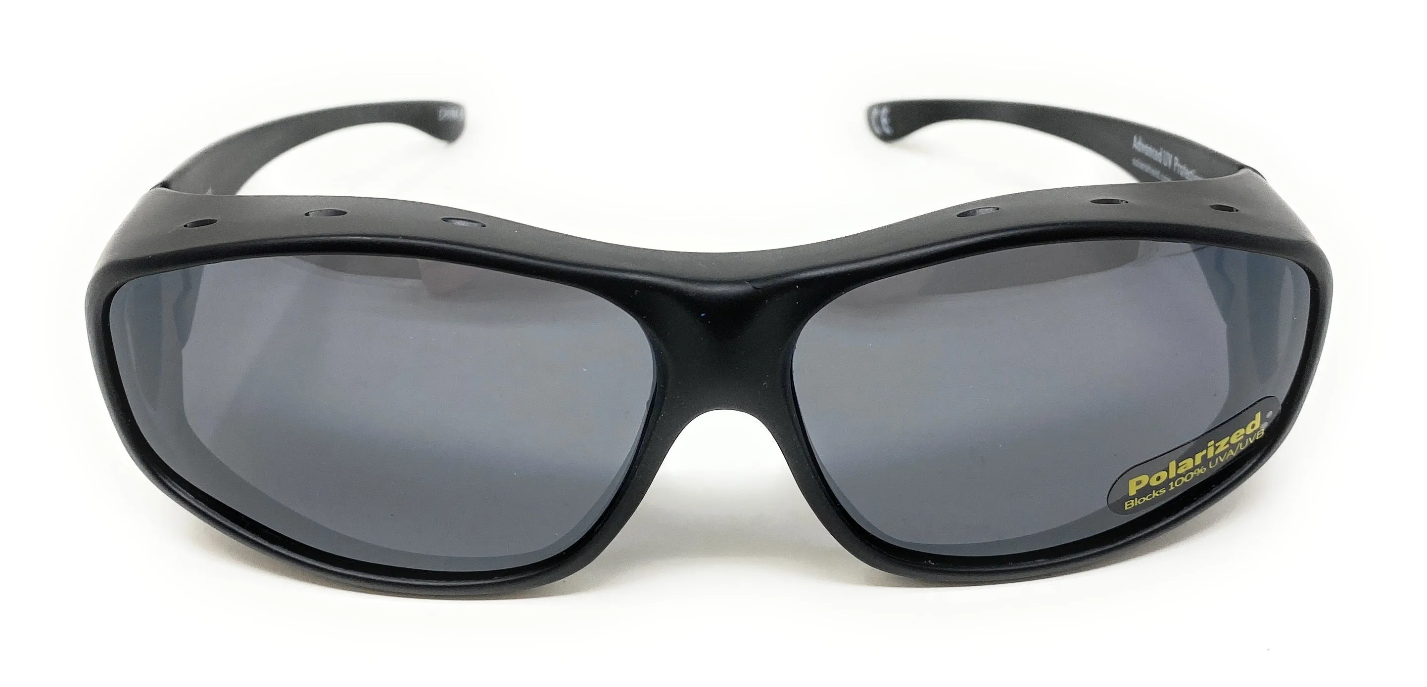 Sunglasses - Polarised Optical Covers for Over Spectacles - BLACK Wraparound Lenses 576