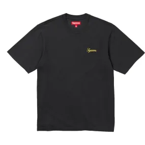 SUPREME WASHED SCRIPT SS TOP-BLACK