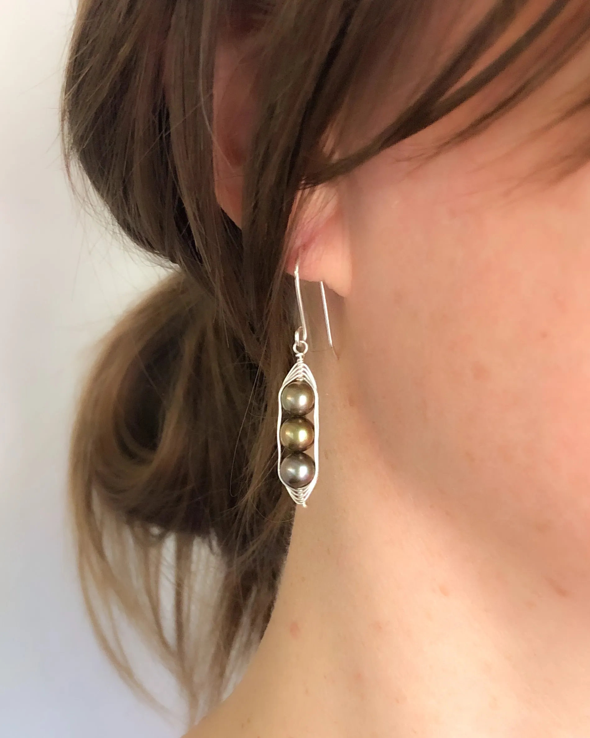 Three peas in a pod earrings [made to order]