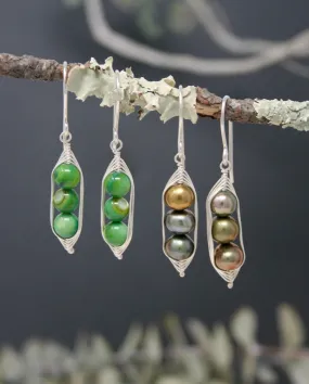 Three peas in a pod earrings [made to order]