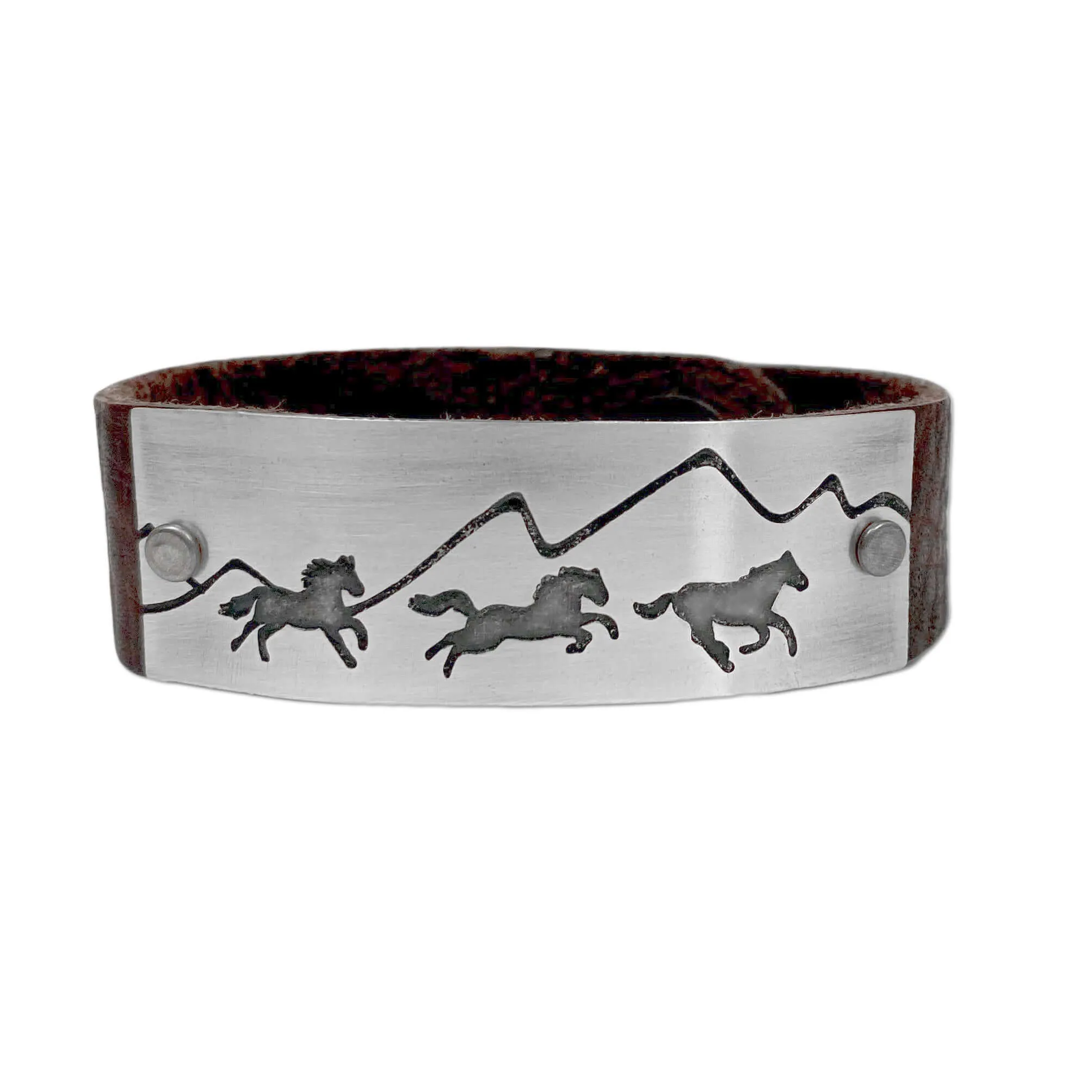 Wild Horses Leather Cuff Bracelet